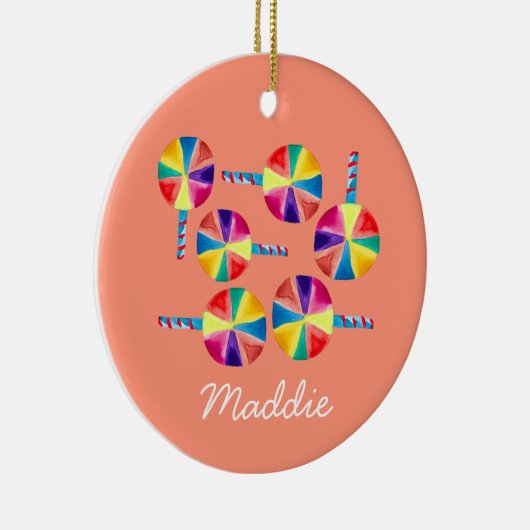 Kleurrijk lolly-patroon keramisch ornament (Rechts)