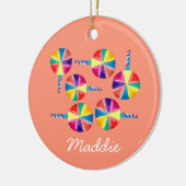 Kleurrijk lolly-patroon keramisch ornament (Links)