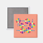 Kleurrijk lolly-patroon magneet (Voorkant / Achterkant)