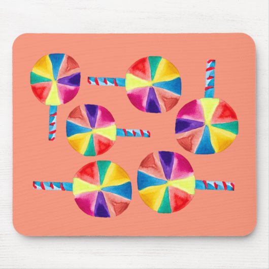 Kleurrijk lolly-patroon muismat (Voorkant)