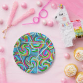 Kleurrijk lolly-patroon papieren bordje (Feest)