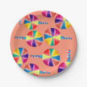 Kleurrijk lolly-patroon papieren bordje (Voorkant)