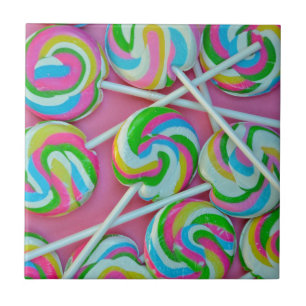 Kleurrijk lolly-patroon tegeltje