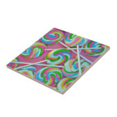 Kleurrijk lolly-patroon tegeltje (Zijkant)