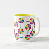 Kleurrijk lolly-patroon tweekleurige koffiemok (Voorkant rechts)