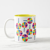 Kleurrijk lolly-patroon tweekleurige koffiemok (Links)