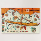 Kleurrijk Long Beach Island 20x30 kaart Legpuzzel (Horizontaal)