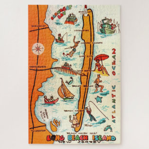 Kleurrijk Long Beach Island 20x30 kaart Legpuzzel