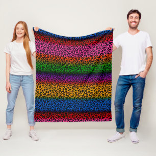 Kleurrijk luipaard dierprint ontwerp  fleece deken