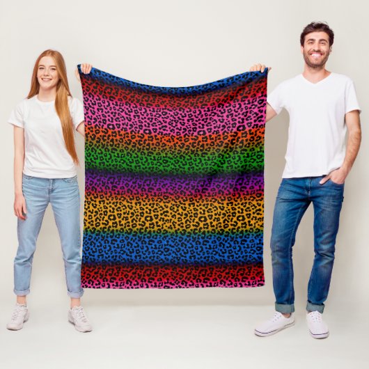 Kleurrijk luipaard dierprint ontwerp fleece deken (In situ)