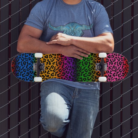 Kleurrijk Luipaard Dierprintontwerp Persoonlijk Skateboard (Buiten 3)