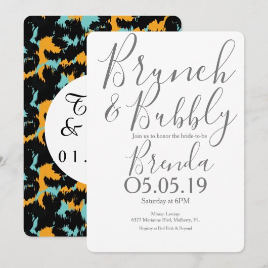 Kleurrijk Luipaardprintpatroon Moderne Trouwdag Kaart (Voorkant / Achterkant)