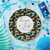 Kleurrijk Luipaardprintpatroon Moderne Trouwdag Papieren Bordje (Feest)