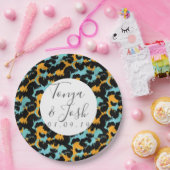 Kleurrijk Luipaardprintpatroon Moderne Trouwdag Papieren Bordje (Feest)