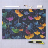 Kleurrijk Luminogram Ginkgo Bladeren Decoupage / Tissuepapier (Craft)