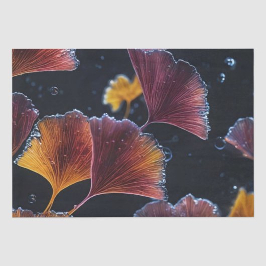 Kleurrijk Luminogram Ginkgo Bladeren Decoupage / Tissuepapier (Voorkant)