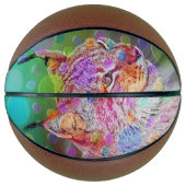 Kleurrijk Lynx portret, abstracte kunst Basketbal (Voorkant)