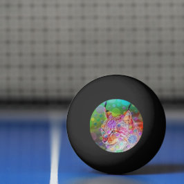 Kleurrijk Lynx portret, abstracte kunst Pingpongbal