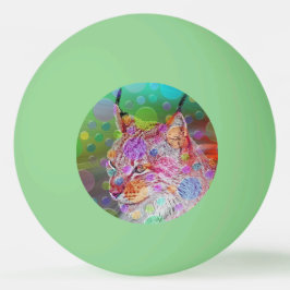 Kleurrijk Lynx portret, abstracte kunst Pingpongbal