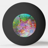 Kleurrijk Lynx portret, abstracte kunst Pingpongbal (Voorkant)