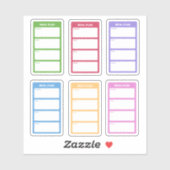 Kleurrijk maaltijdplan sticker (Vel)