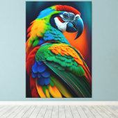 Kleurrijk Macaw Parrot Bird Painvas Afdrukken (Insitu (Houten vloer))