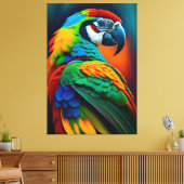 Kleurrijk Macaw Parrot Bird Painvas Afdrukken (Insitu (Woonkamer))