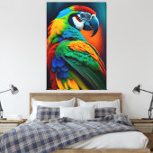 Kleurrijk Macaw Parrot Bird Painvas Afdrukken (Insitu (Slaapkamer))