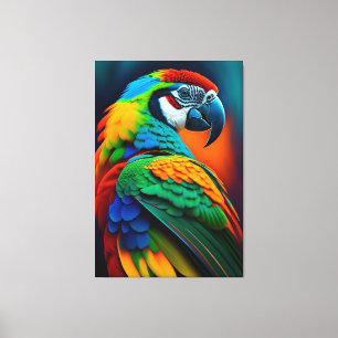 Kleurrijk Macaw Parrot Bird Painvas Afdrukken