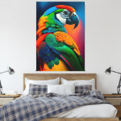 Kleurrijk Macaw Parrot Bird Painvas Afdrukken (Insitu (Slaapkamer))