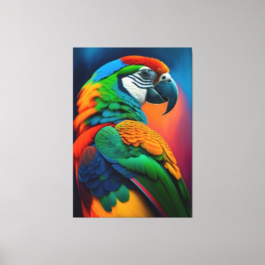 Kleurrijk Macaw Parrot Bird Painvas Afdrukken (Voorkant)