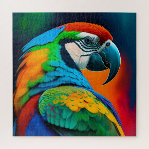 Kleurrijk Macaw Parrot Bird Painvas Afdrukken Legpuzzel