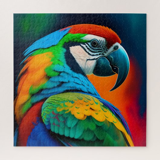 Kleurrijk Macaw Parrot Bird Painvas Afdrukken Legpuzzel (Verticaal)