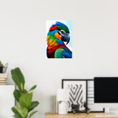 Kleurrijk Macaw Parrot Poster voor vogelschilderen (Thuiskantoor)