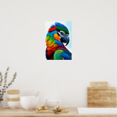 Kleurrijk Macaw Parrot Poster voor vogelschilderen (Keuken)