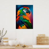 Kleurrijk Macaw Parrot Poster voor vogelschilderen (Keuken)