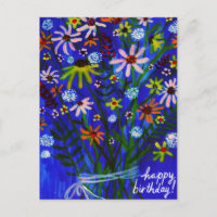 Kleurrijk Madeliefjes Boeket Blauw Kleurrijke Verj