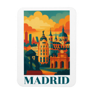 Kleurrijk Madrid Spanje Vintage Reis Magneet