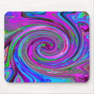Kleurrijk Magenta Spiraal Retro Abstract Ontwerp Muismat