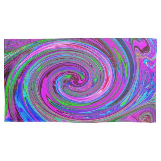 Kleurrijk magenta wervelkolom Abstract ontwerp Kussensloop (Voorkant-Links)