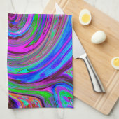 Kleurrijk magenta wervelkolom Abstract ontwerp Theedoek (Quarter Fold)