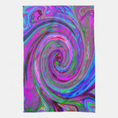 Kleurrijk magenta wervelkolom Abstract ontwerp Theedoek (Verticaal)