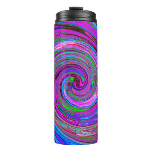 Kleurrijk magenta wervelkolom Abstract ontwerp Thermosbeker