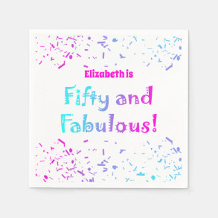 Kleurrijk Malle Vijftig en Fabulous met Confetti Servet