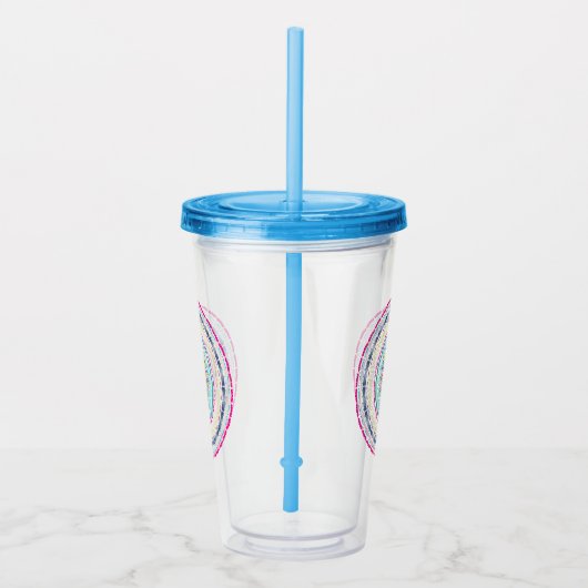 kleurrijk mandala acryl drinkbeker (Rechts)