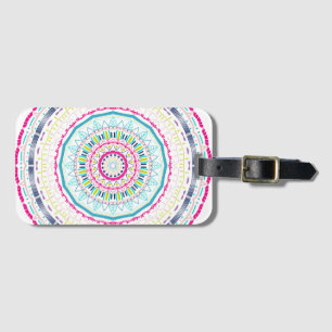 kleurrijk mandala bagagelabel