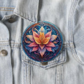 Kleurrijk Mandala Bloemontwerp Ronde Button 4,0 Cm (In situ)