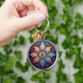 Kleurrijk Mandala Bloemontwerp Sleutelhanger (Hand)