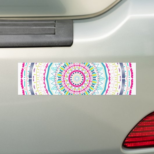kleurrijk mandala bumpersticker (Op auto)