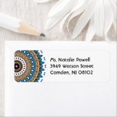 Kleurrijk Mandala Design Etiket (Insitu)